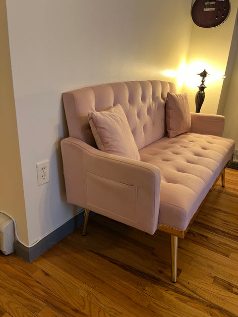 Cute 2-Seater Velvet Sofa, W55xD26xH22"