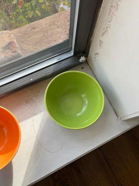 Two Crate & Barrel Colorful Ceramic Bowls