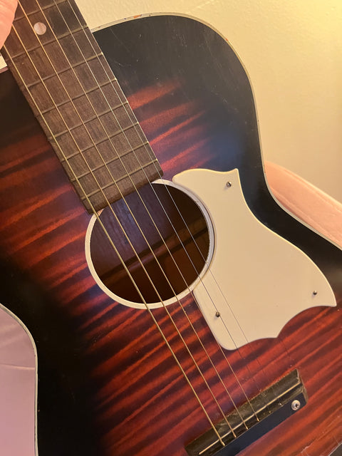 Vintage Stella Parlor Acoustic Guitar circa 1950s, Has A Small Split At The Bottom But Still Plays Well
