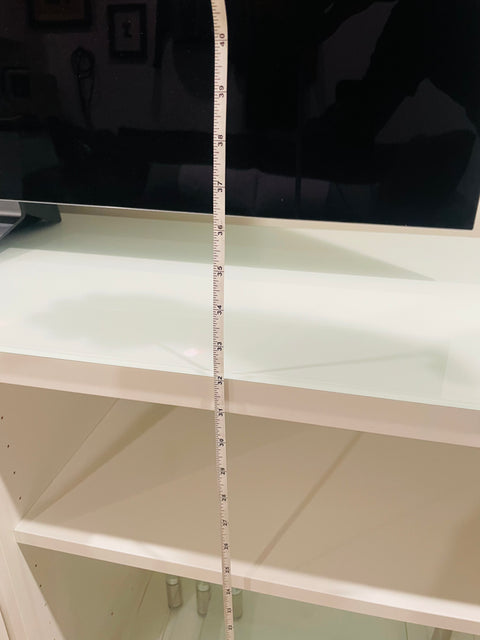 IKEA Besta Shelves as Media Console, 17x80x32"