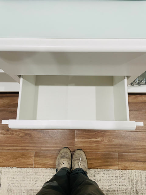 IKEA Besta Shelves as Media Console, 17x80x32"