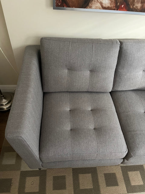 Burrow Nomad Gray Loveseat That Disassembles Very Easily, L60xD35xH33"