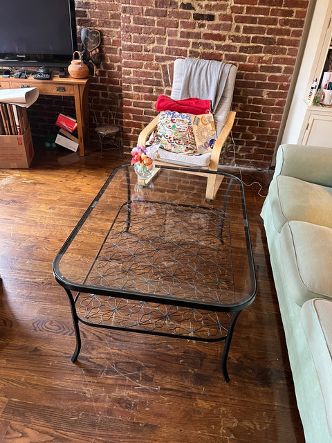 IKEA Klingsbo Glass Top Coffee Table, W31xL46xH20.5"
