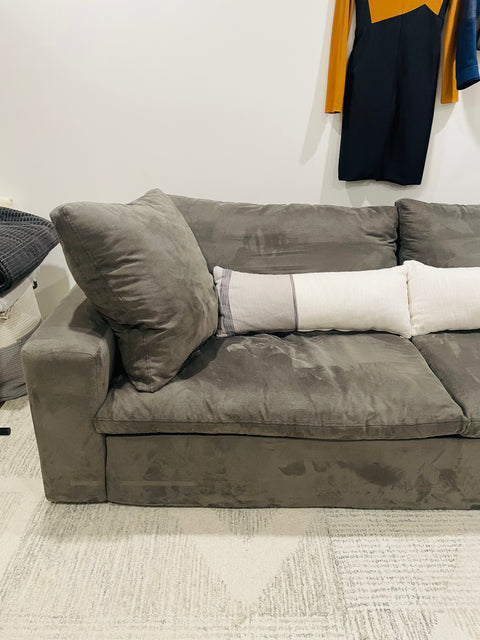 Bigass Sectional Sofa with Cute Pillows, 44x110x16"