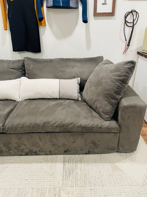 Bigass Sectional Sofa with Cute Pillows, 44x110x16"