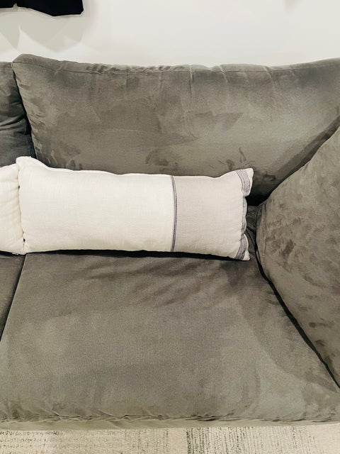 Bigass Sectional Sofa with Cute Pillows, 44x110x16"
