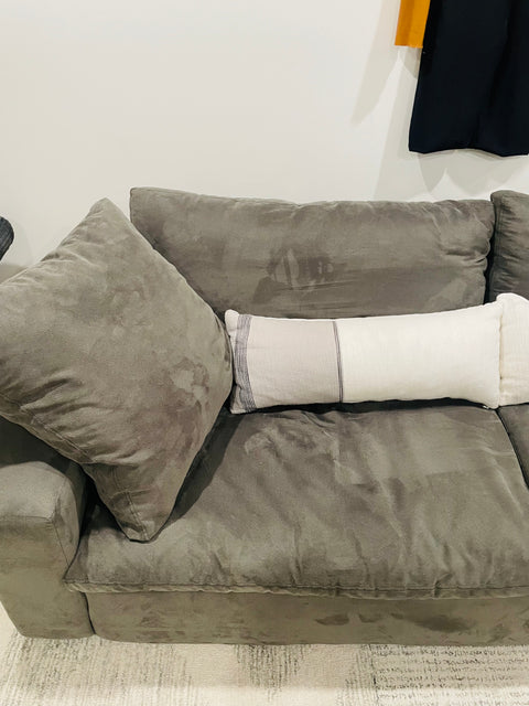 Bigass Sectional Sofa with Cute Pillows, 44x110x16"