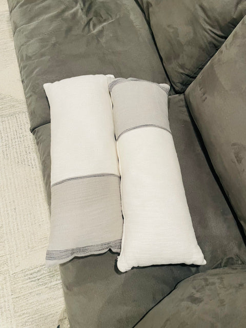 Bigass Sectional Sofa with Cute Pillows, 44x110x16"