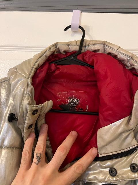 Vintage Champion x NASA Metallic Puffer Jacket, Size Men XL