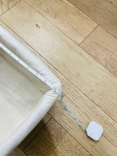 Woven Storage Basket with Cream Fabric Liner, 13x11x7"