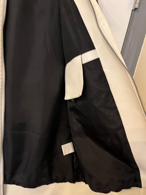 Cool Brown & Cream Fake Leather Jacket, Size Men XL
