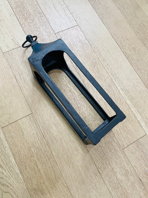 Black Metal Candle Lantern, 5x5x15"
