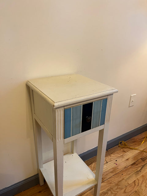 Slim Wooden Vintage Accent Table, W12xD13xH31"