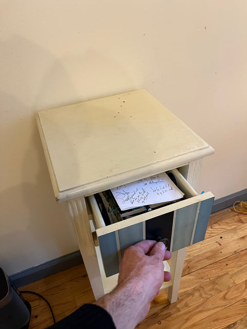 Slim Wooden Vintage Accent Table, W12xD13xH31"