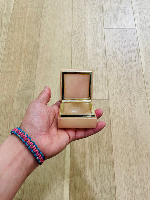 Small Pink Trinket Box with Gold Trim