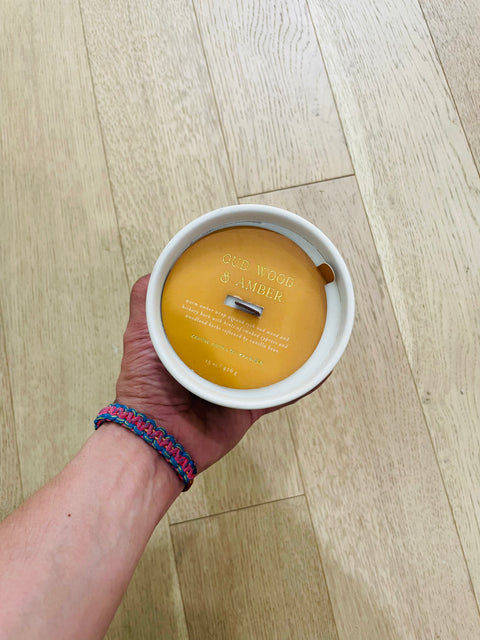 Oud Wood & Amber Scented Candle