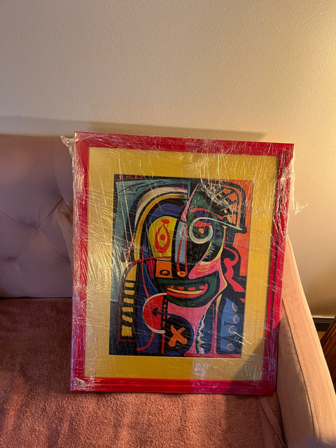 Framed Abstract Art Print Signed By Rado Ivanov, 18x22"