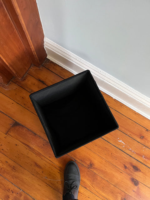 Lil' Gray Storage Ottoman, 14x14x14"