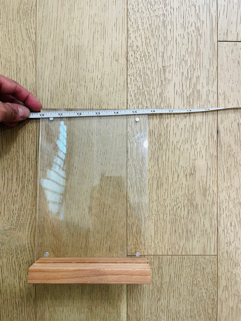 Clear Acrylic Sign Holder with Wood Base, 5x8"