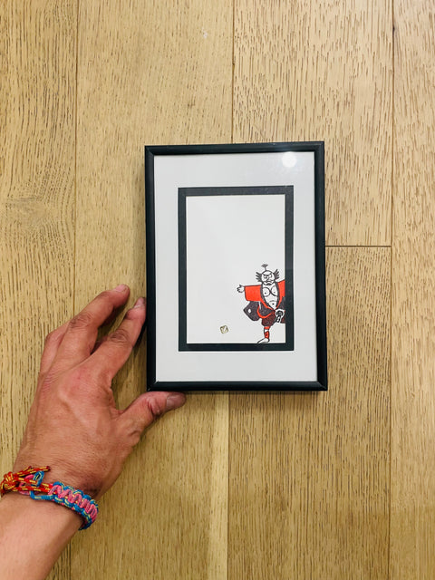 Framed Japanese Kabuki Character Art Print, 5x8"