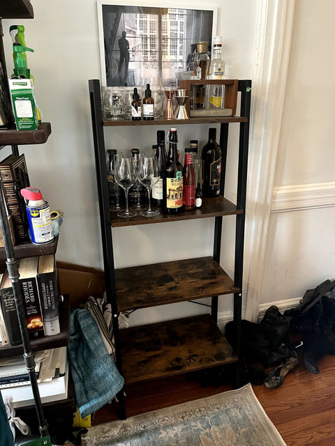 Industrial 4-Tier Ladder Shelf, W22xD12xH55"