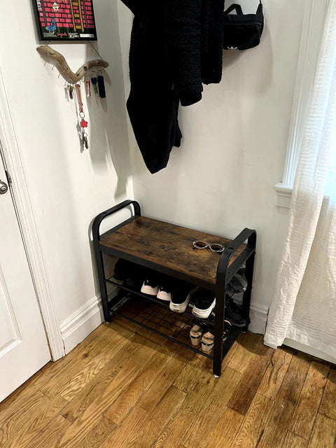 Industrial Style Shoe Rack Organizer, W28xD13xH226"
