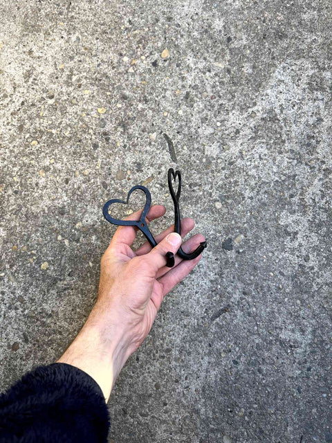 Iron Heart Shaped Wall Hooks