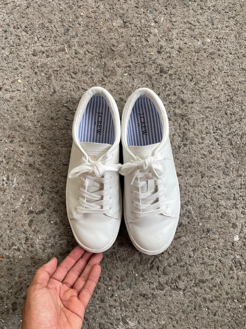 JCrew Crisp White Sneakers, Sz 7f