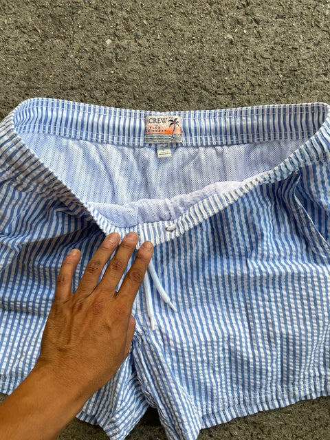 Brand New JCrew Striped Swim Trunks, Sz L