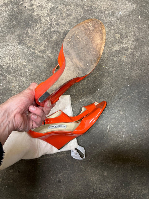 Jimmy Choo Orange Wedge, Size EU 39