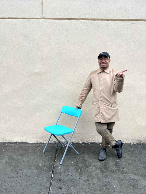 Just A Bright Blue Folding Chair