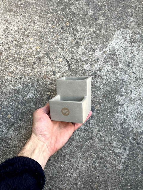 Kikkerland Small Concrete Desktop Planter Pen Pencil Pot