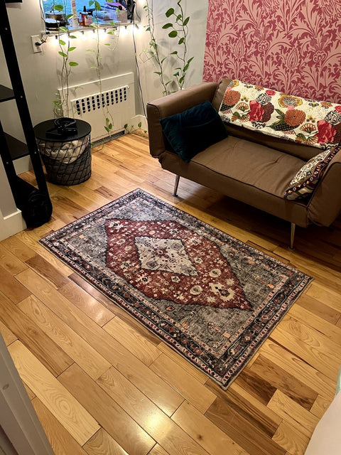 Kilim Style Washable Area Rug, 60x90"