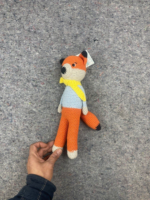 Knit Fox With Scarf