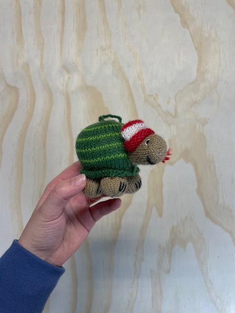 Knitted Turtle Ornament