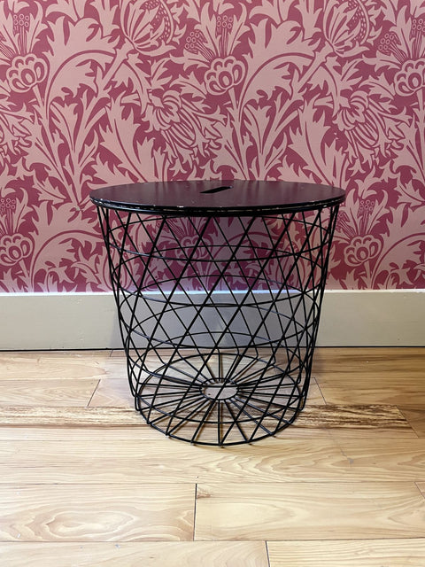 Kvistbro Storage Table in Black, 17x16"
