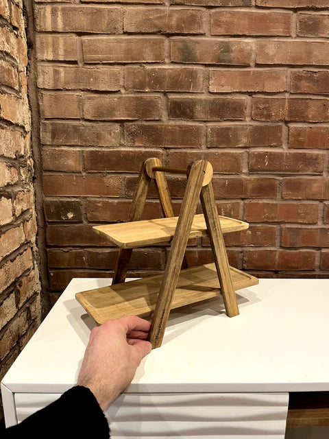 La Cuisine Two-tiered Acacia Wood Serving Tray
