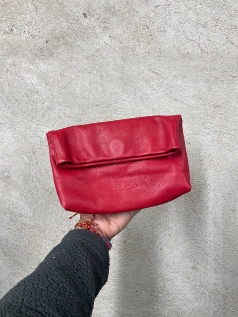 Lady Bird Red Leather Clutch