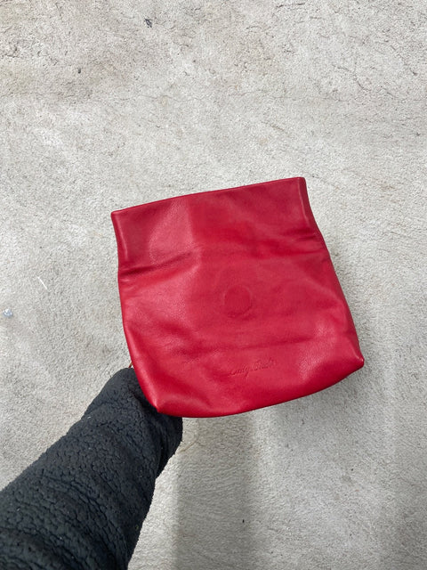 Lady Bird Red Leather Clutch
