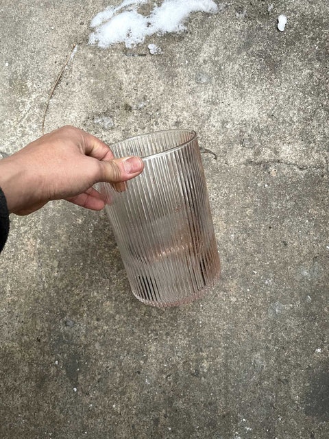 Large Elegant Ribbed Glass