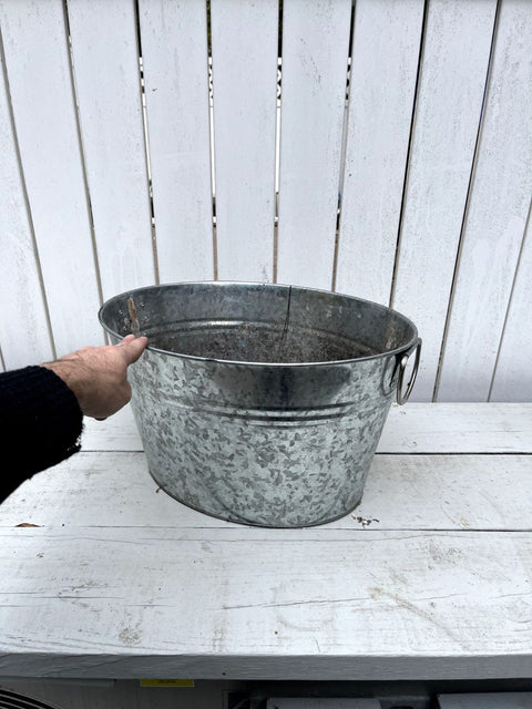 Large Galvanized Steel Washing Tub