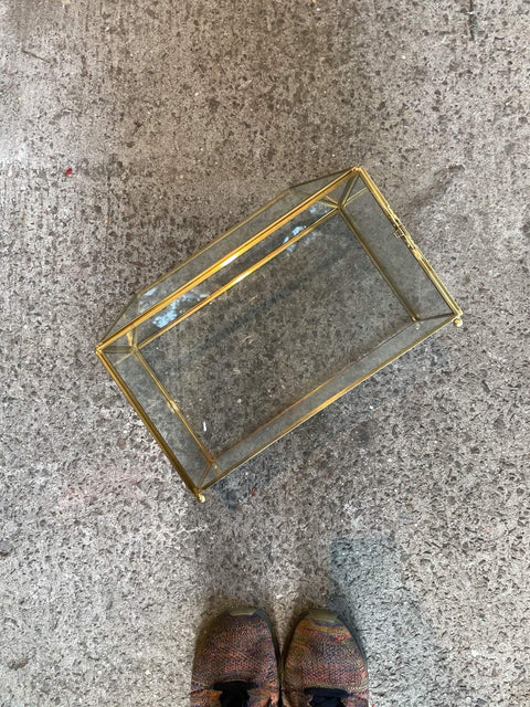 Large Golden Framed Glass Display Case