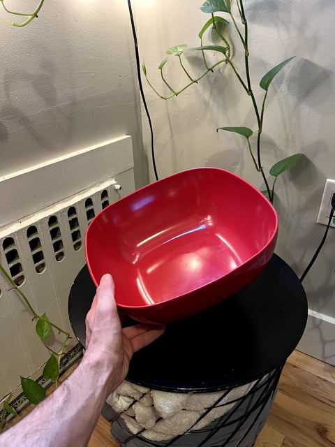 Large Red Plastic Serving Bowl