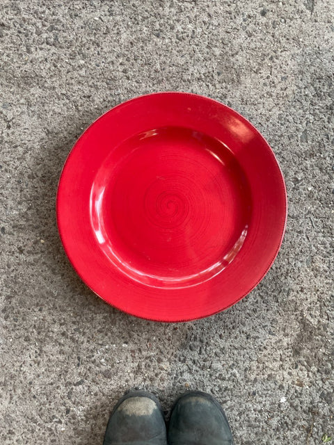 Large Red Serving Plate