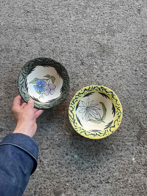 Last Two Pretty Hand-Painted Bowls