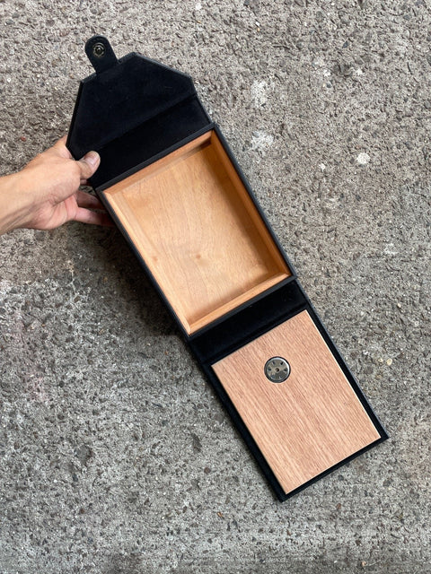 Leather Cigar Hygrometer Box