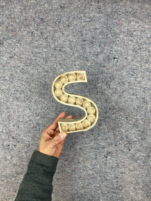Letter S With Wooden Balls