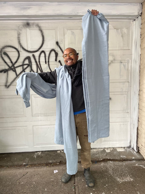 Light Blue Curtain Set, 90”x52”