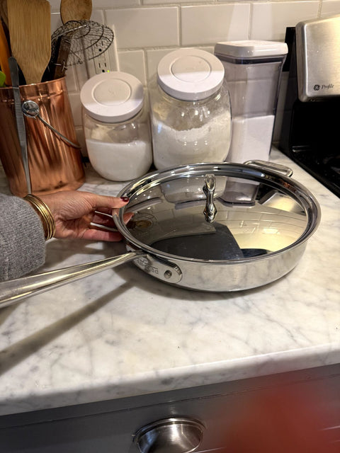 All-Clad D3 Stainless Steel Sauté Pan With Lid,  3Qt