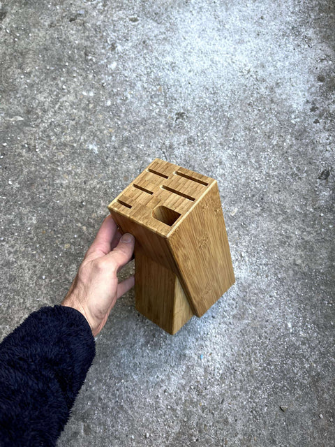 Like New Bamboo Knife Block